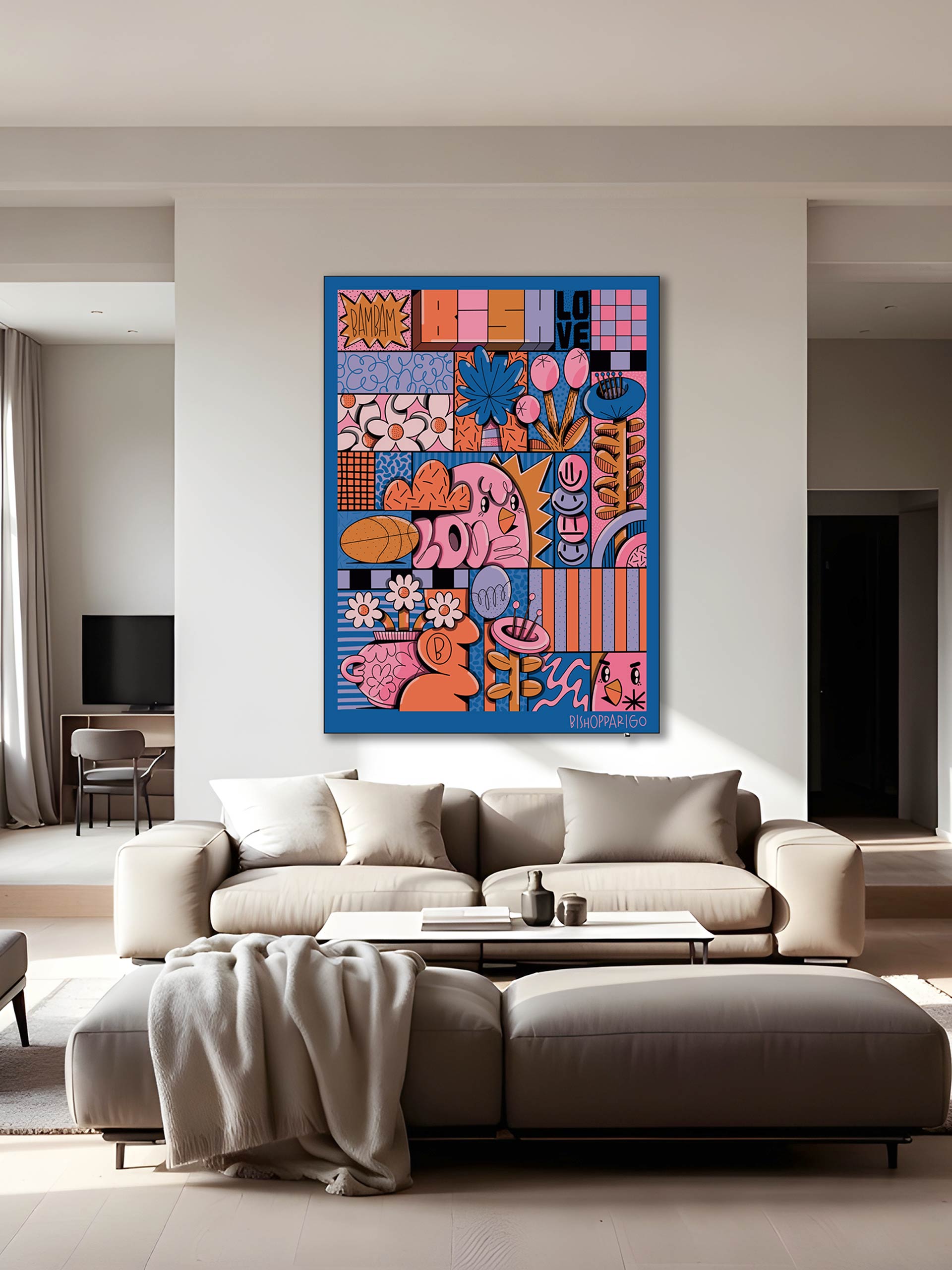 Bloo waves - 110x150cm