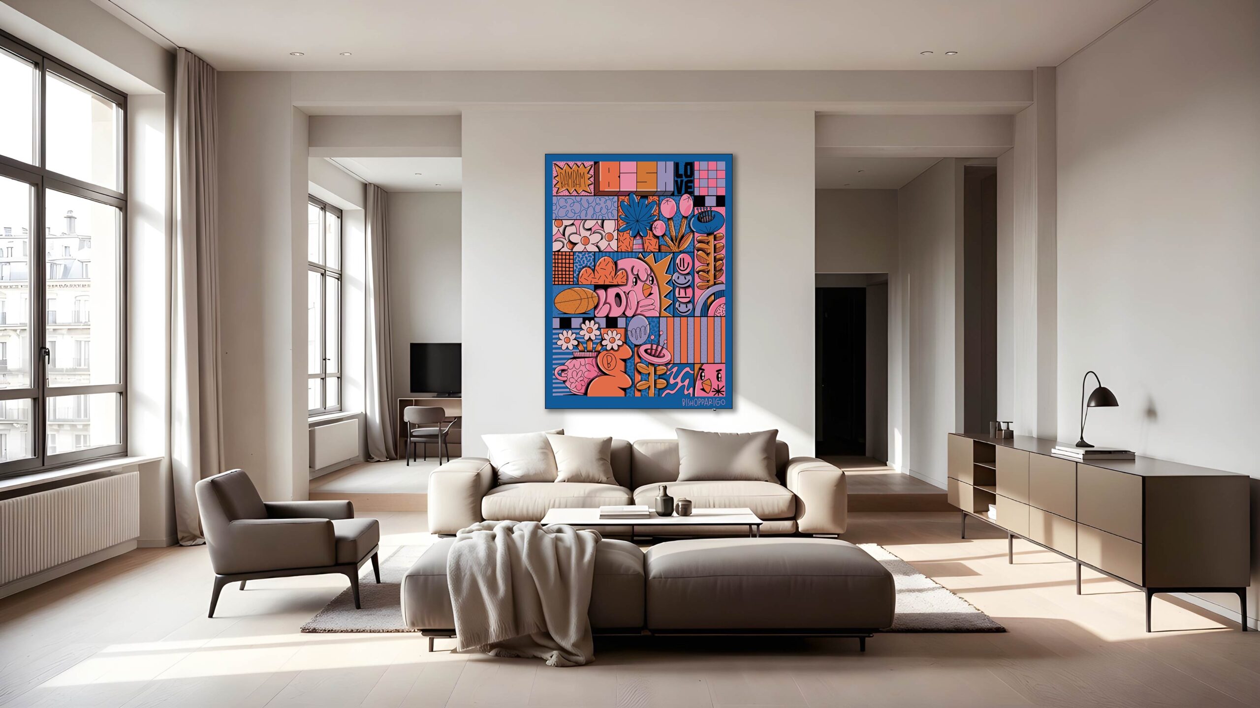 Bloo waves - 110x150cm