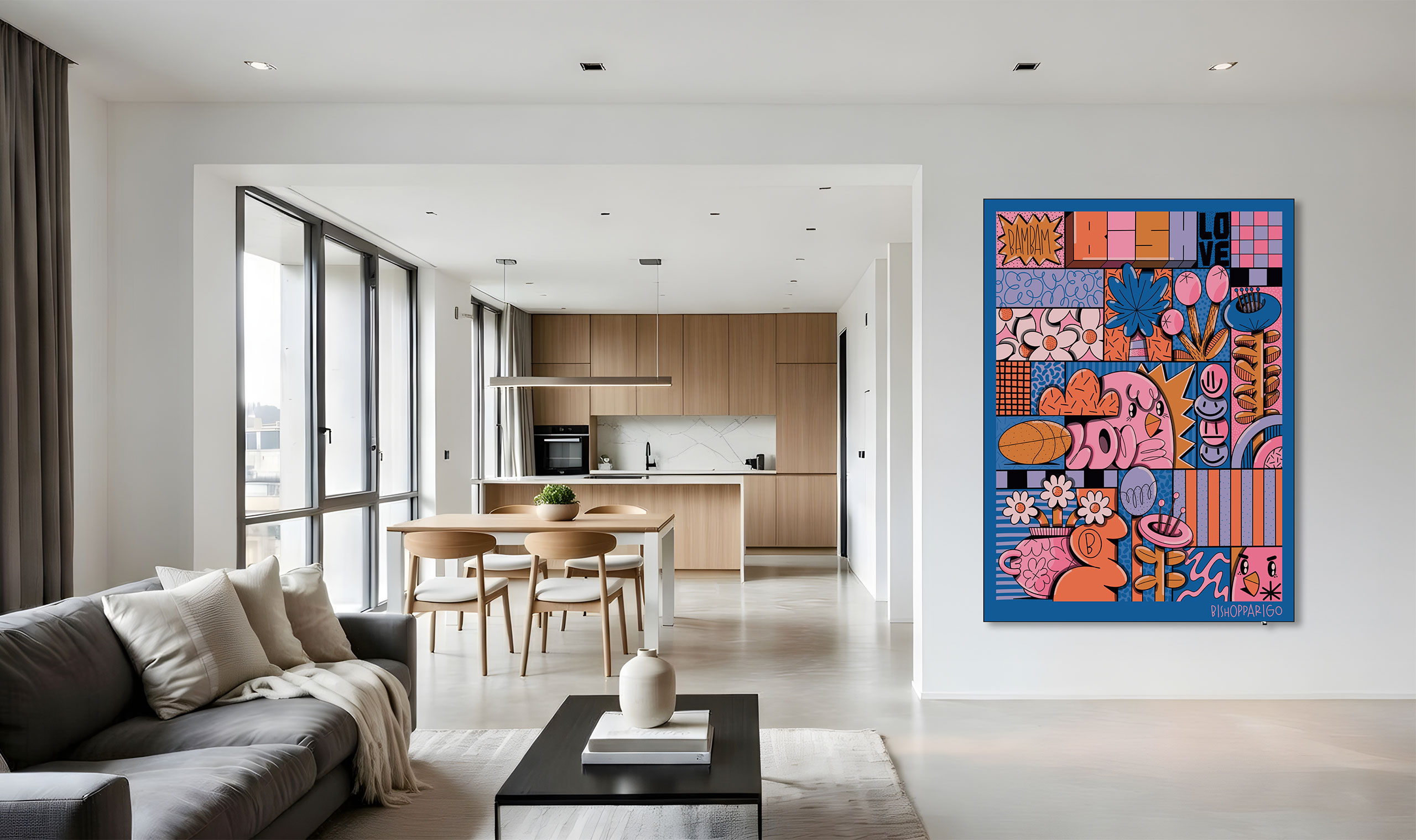 Bloo waves - 110x150cm