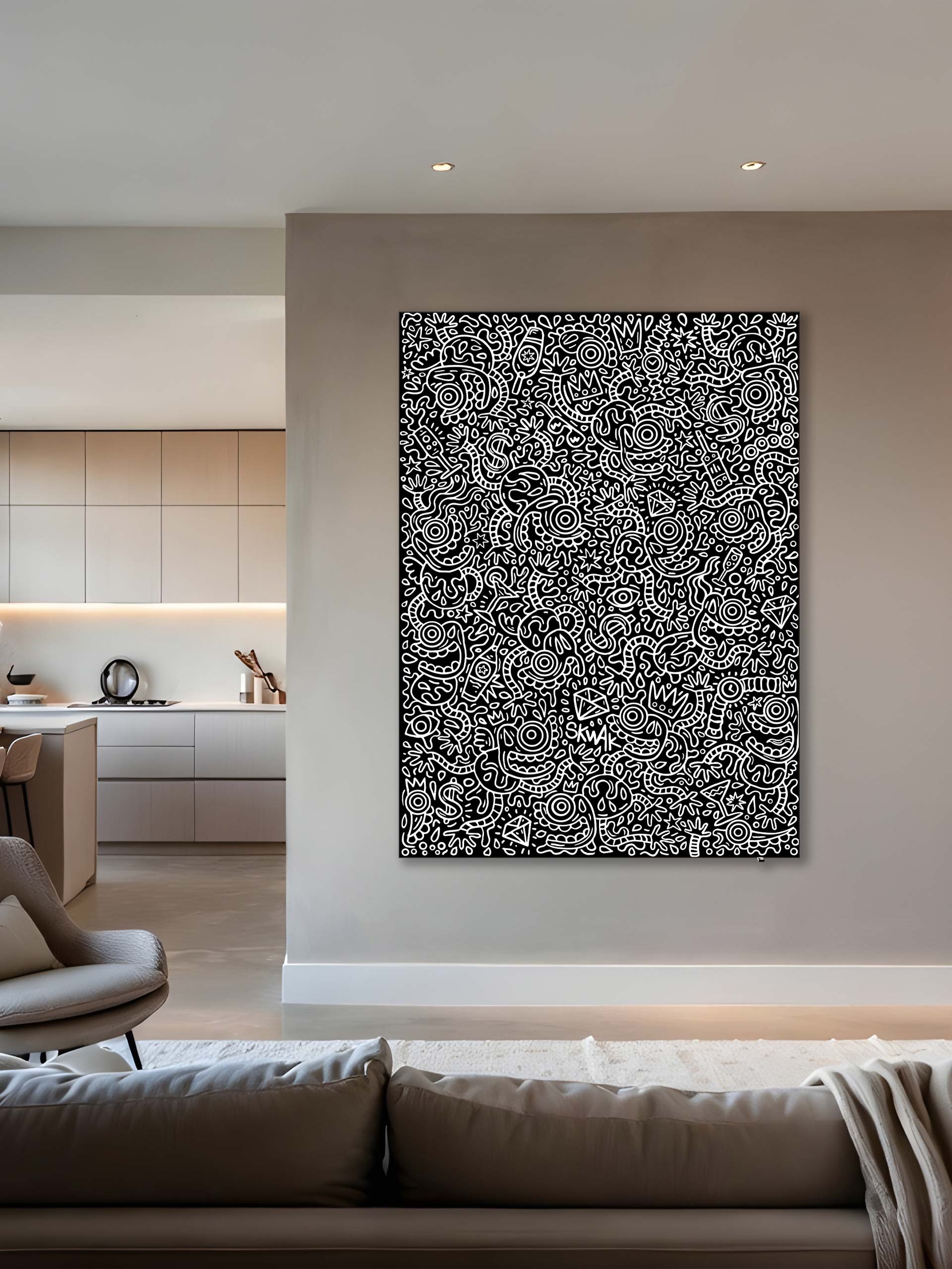 Luxury maniac BW - 110x150cm