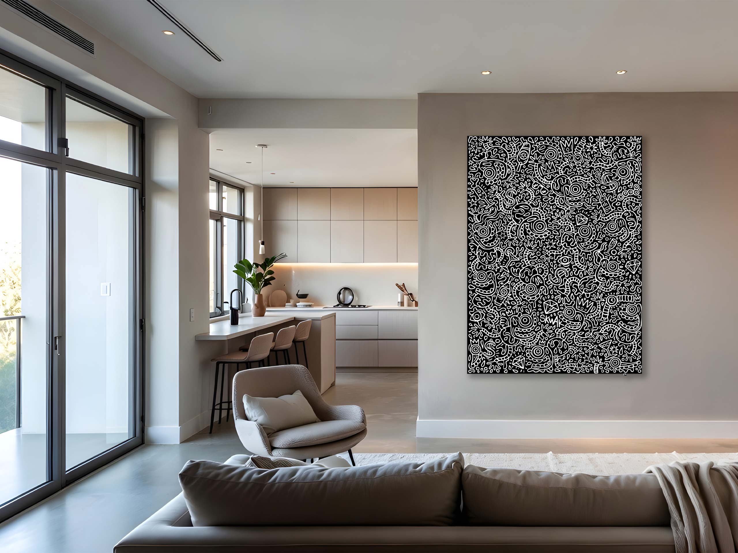 Luxury maniac BW - 110x150cm