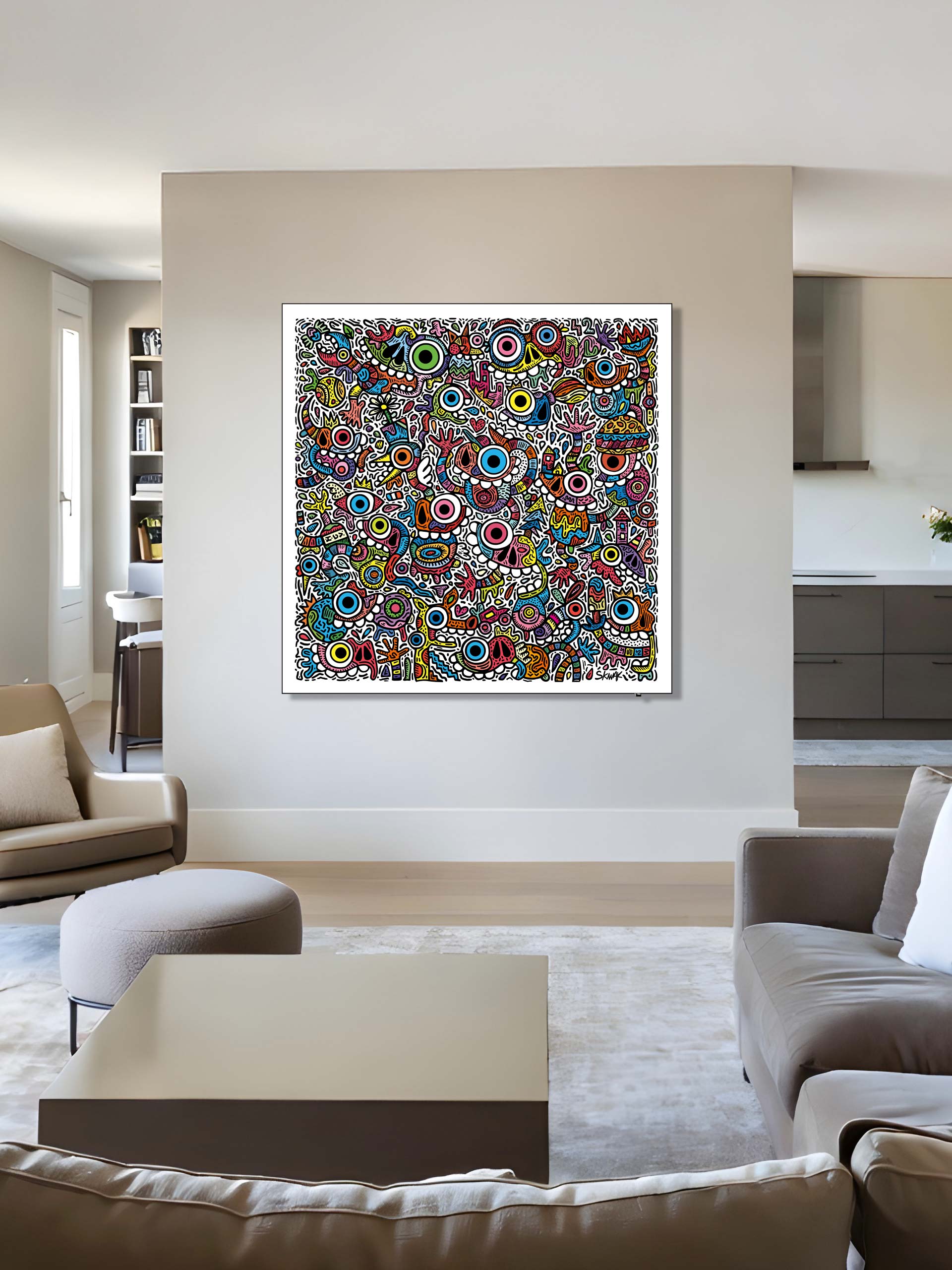 Maniac week end - 120x120cm