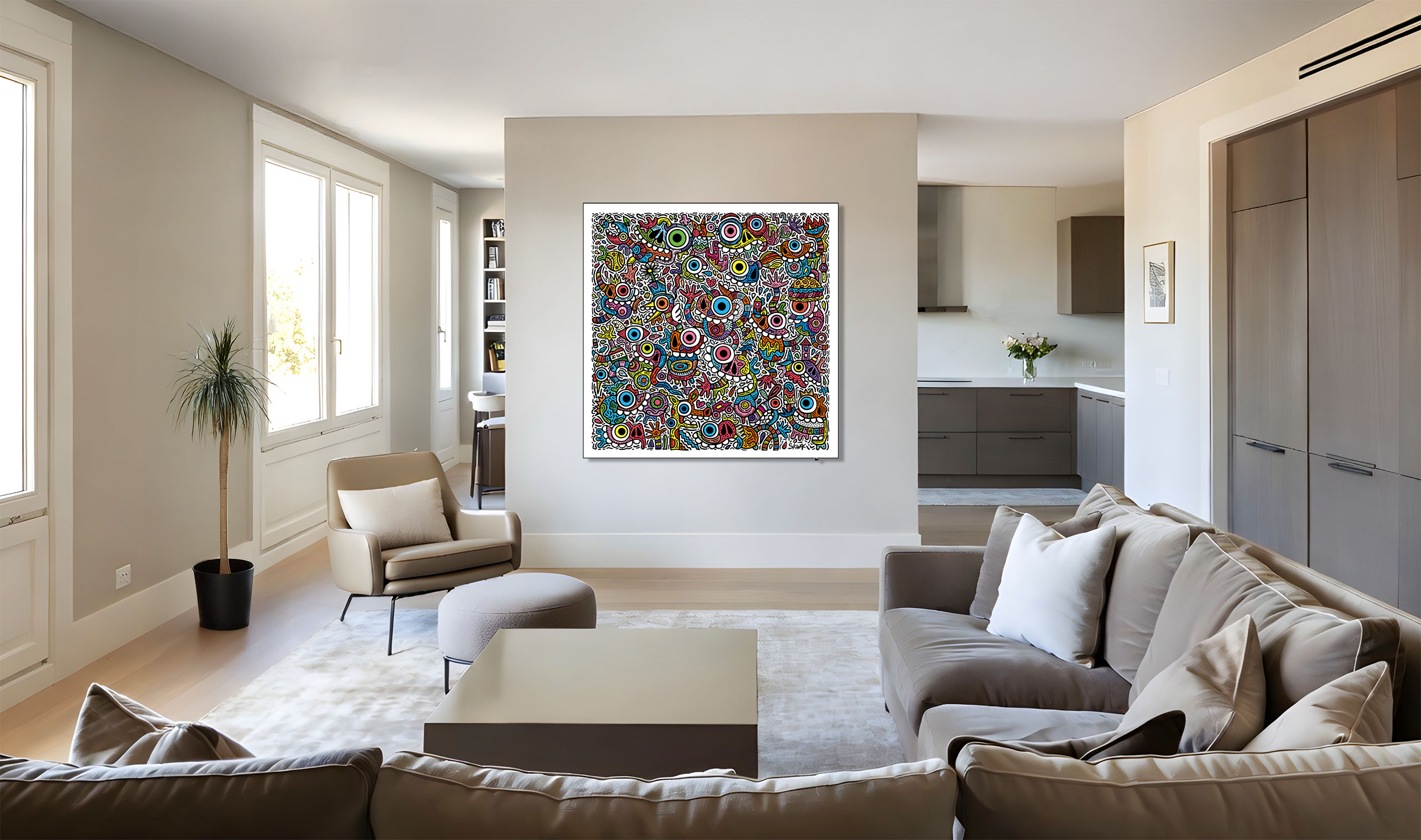 Maniac week end - 120x120cm