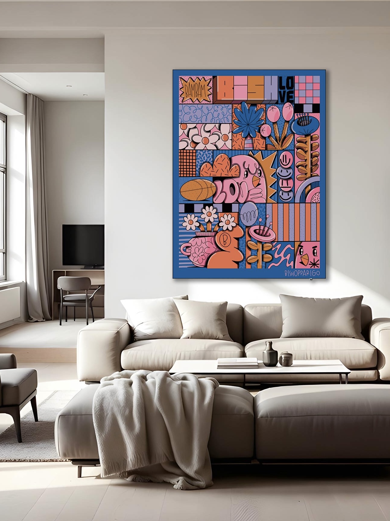 Bloo Waves - 110x150cm